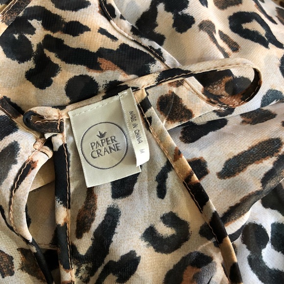 PAPER CRANE Layered Chiffon Leopard Print Top - Picture 7 of 7